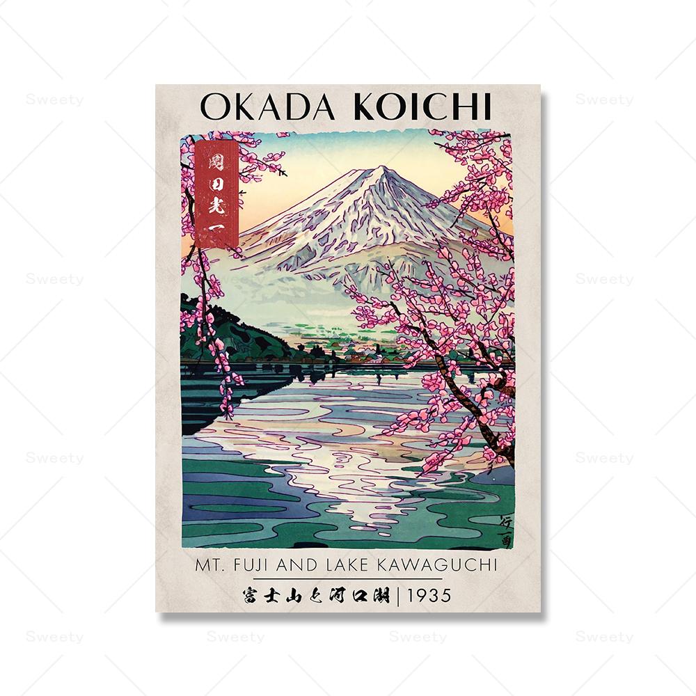 

Набор японских ксилографий, принты, выставочный плакат Фудзи, настенное искусство укиё-э, восточный домашний декор, идея подарка, без рамы, канавская живопись 50x70cm No Frame