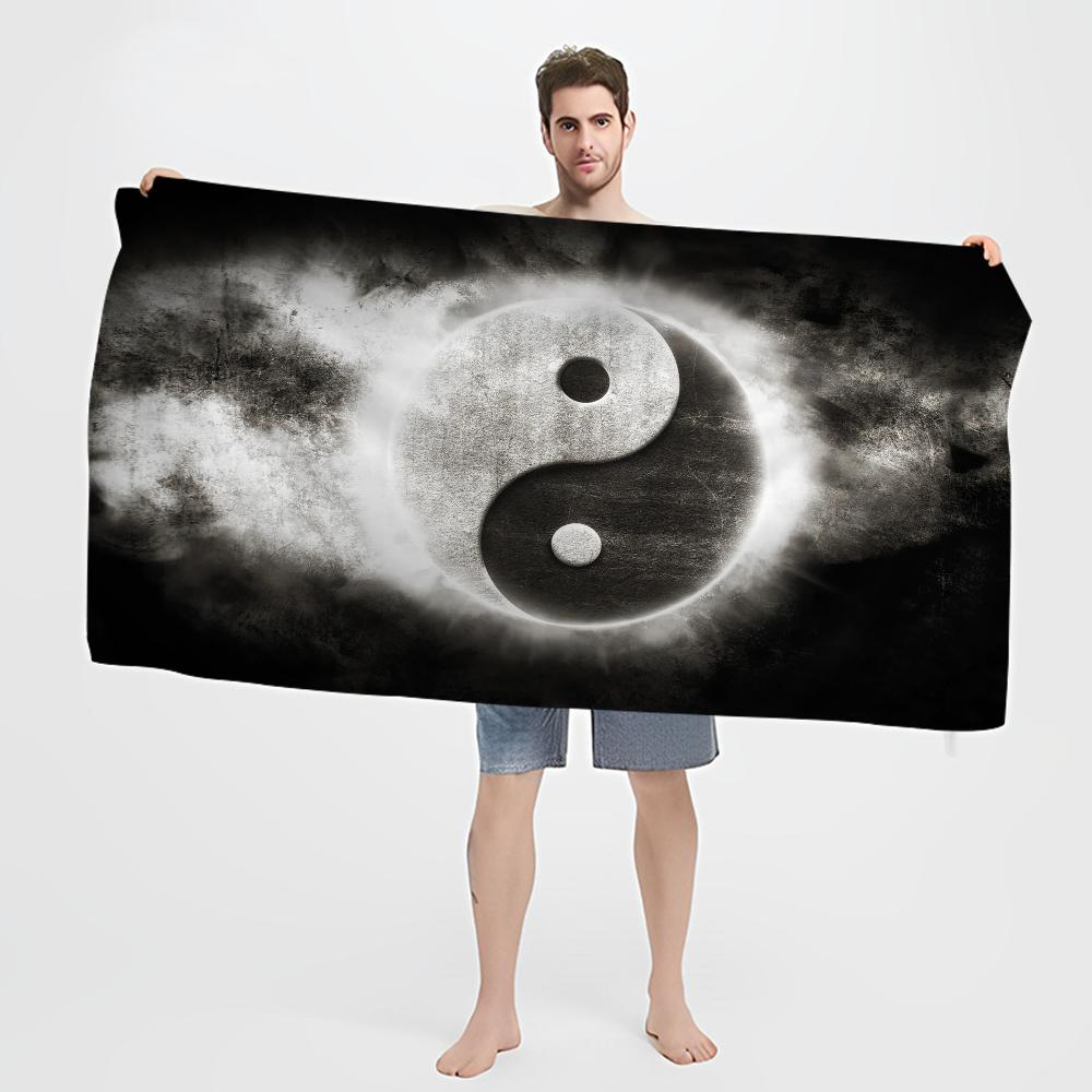 Nature Yin Yang Chinese Tai Chi Bagua Microfiber Blanket Quick Drying Beach Towels Printing Super Absorbent Pool Towel Blanket