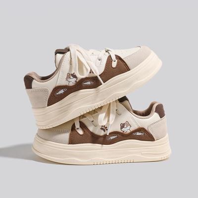 Dopamine Spring New Niche Retro Platform Embroidery Design Casual Student Board Shoes