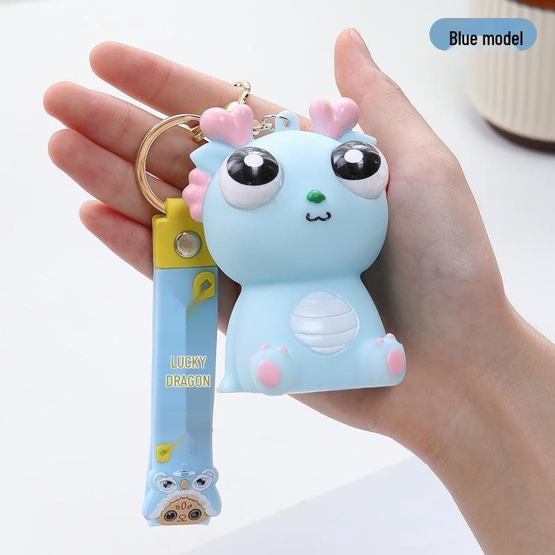 Exploding Eye Dragon Keychain: Squishy Stress Relief Toy and Pendant
