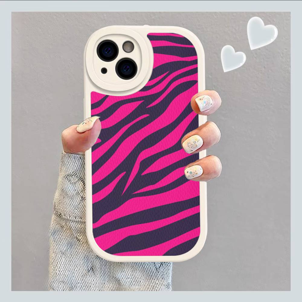Zebra Print Clip Art For IPhone 16 15 14 13 12 11 Pro Max Plus Leather Phone Cover