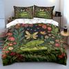 Frog And Butterfly In Enchanted Garden Printed Duvet Cover Set1 Duvet Cover+2 Pillowcasemulti Size Bedroom Bedding Decor