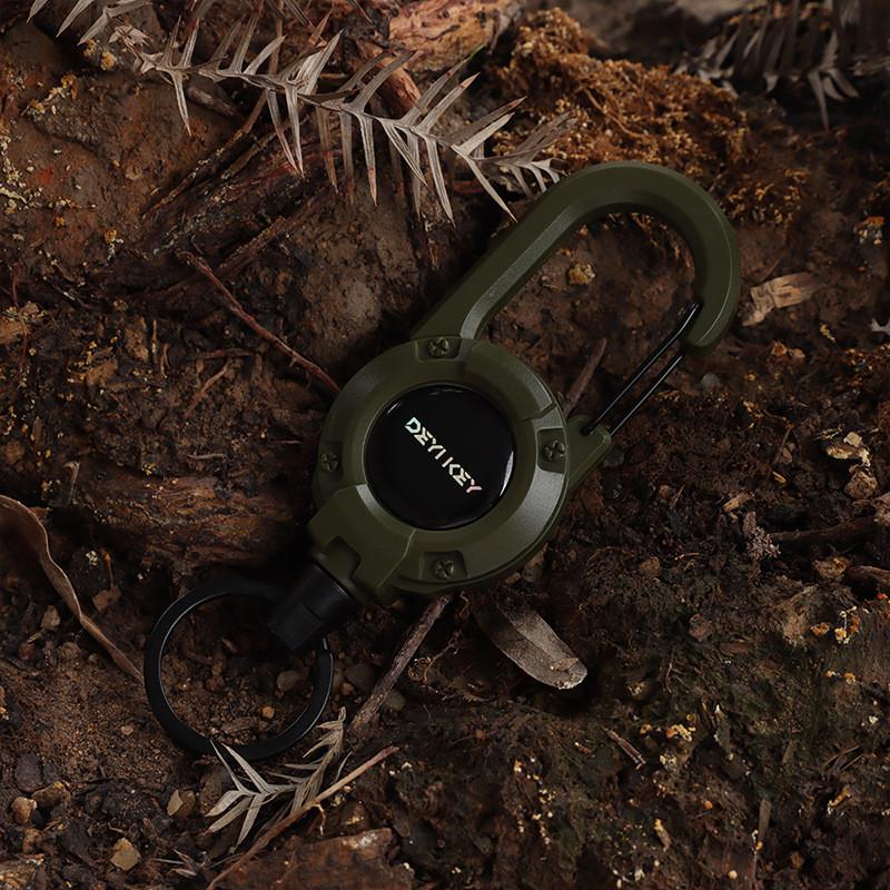 Heavy-Duty Retractable Keychain Stainless Steel Wire Elastic Pull Rope Anti-Lost Extendable Key Ring with Quick Clip for Daily Outdoor Use