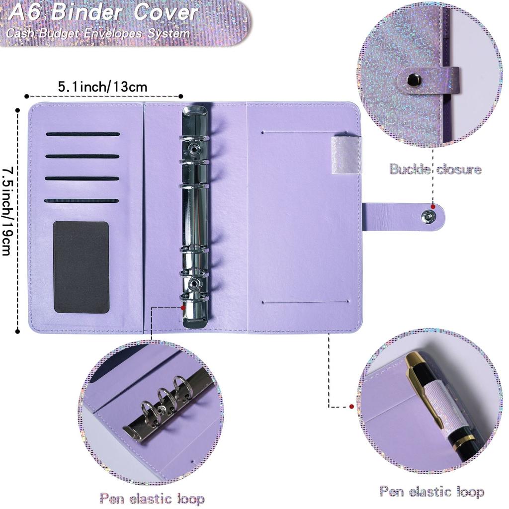 Aocii Budget Binder A6 - Budgetplanner Financiële Planner, Budgetboek met Geldbakjes, Budgetplanner Labelen, Geld vullen, Geld Organiser (Koraal Oranje