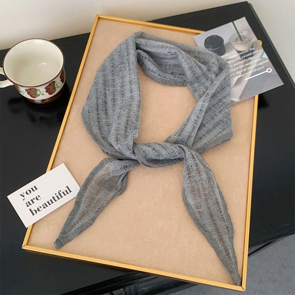 Pure Color Triangle Scarf Multicolor Neckerchief Trendy Head Wrap  Photo Props