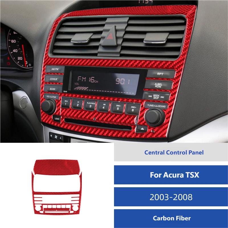 For Acura TSX 2003-2008 Car Carbon Fiber Black Stickers Car Interior Decorative Accessories
