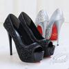 Anlass 15cm High Heel Perle Offene Zehe [Liberty Doll] Pumps, Pumps, Pumps, Glitzer, Lamé, Stein, Sturm,