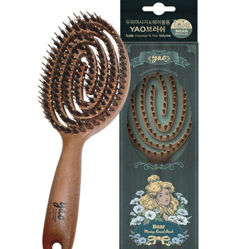 Wood round boa brush