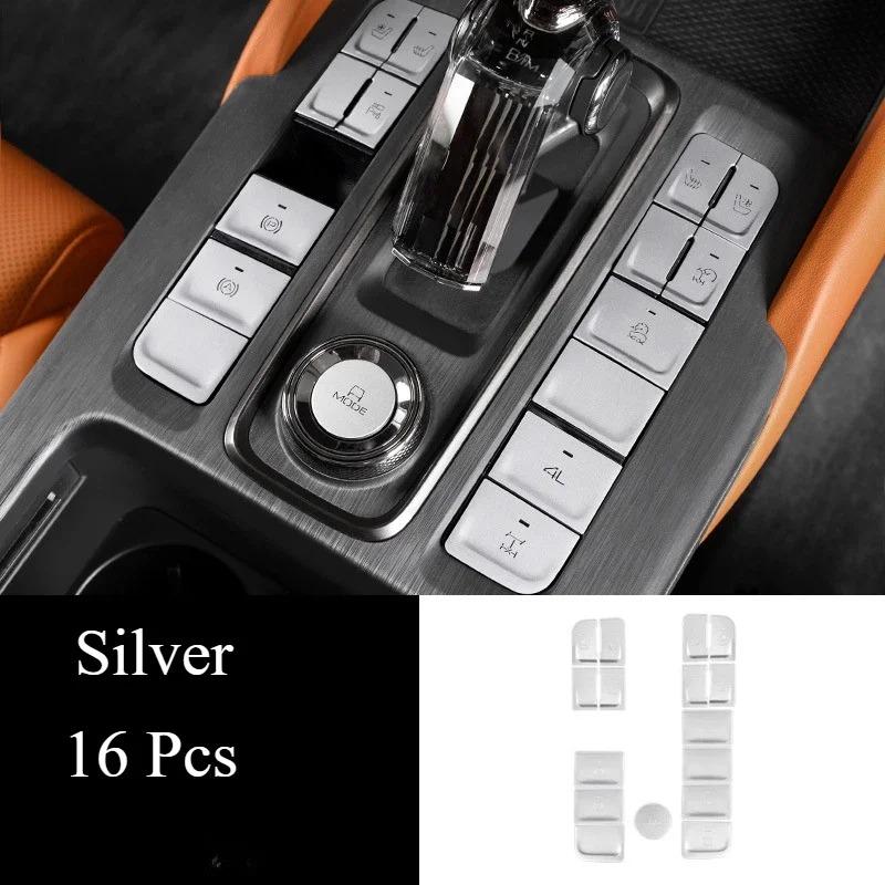 For HAVAL H9 2024-2026 Aluminum Alloy Red Car One-touch Start Gear Steering Wheel Button Trim Interior Car Accessories