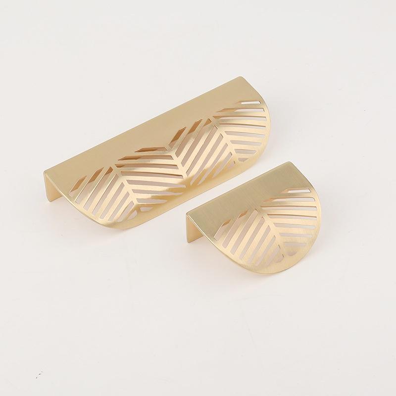 Blattförmige moderne Möbelschubladengriffe aus Messing Möbel Kleiderschrank Schubladenknopf Messing Türgriffe