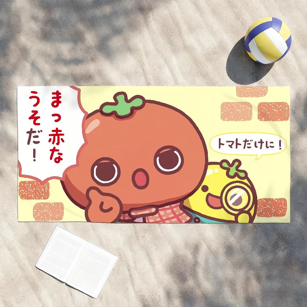 Cute U-Uso Tantei Tomato Cartoon Towel Shower Sauna Travel Spa Quick Dry Gym Accessories Soft Large Beach Towels