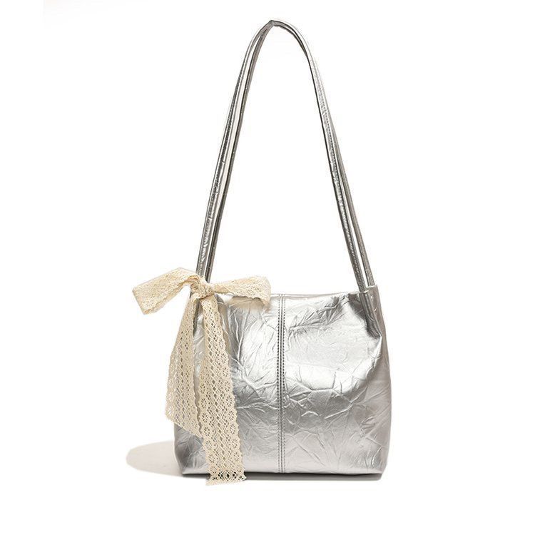 Nischen Silber Achseltasche für Damen Koreanische Bucket Tote High-End Schultertasche mit hoher Erscheinungswert