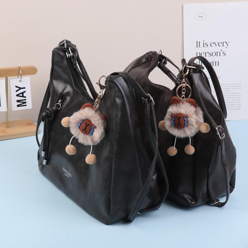 Women'S Pu Leather Bag Multi-Functional Crossbody Shoulder Bag And Handbag Tote With Top Handle Purse