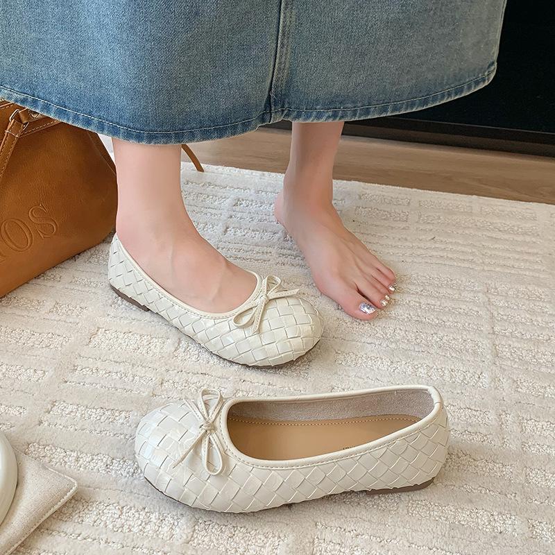 Silver Mary Jane Single Shoes Women's Gentle Shallow Mouth Pedal Summer New Small Leather Beanie Shoes
