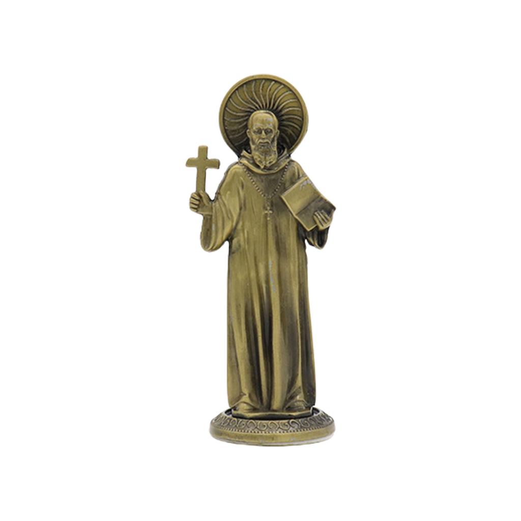 Antique Styles Metal Maria Standing Minaiture Statue Christian Ornament Religious Figurine Sculpture Tabletop Decoration