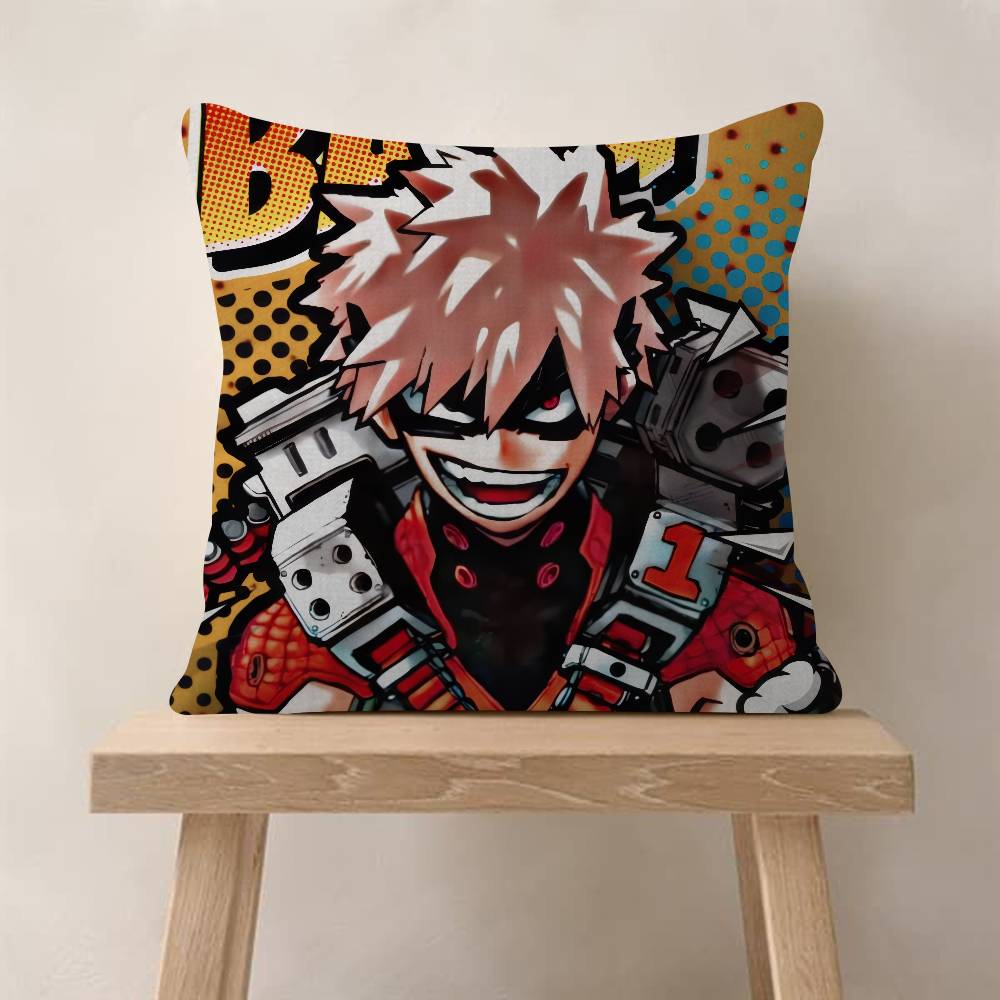 My Hero Academia Bakugou Katsuki Cushion Cover Decorative Pillow Sofa Home Decor case pillow cases
