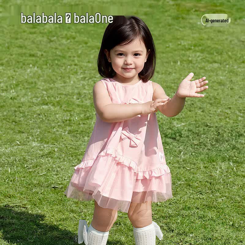 Balabala [balaOne] Baby Princess Bowknot Dress