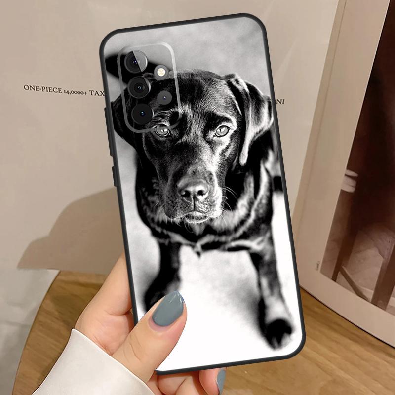 Black Labrador Dog Case For Samsung Galaxy A55 A35 A15 A54 A34 A14 A33 A53 A13 A23 A17 A06 A16 A56 A36 A32 A52