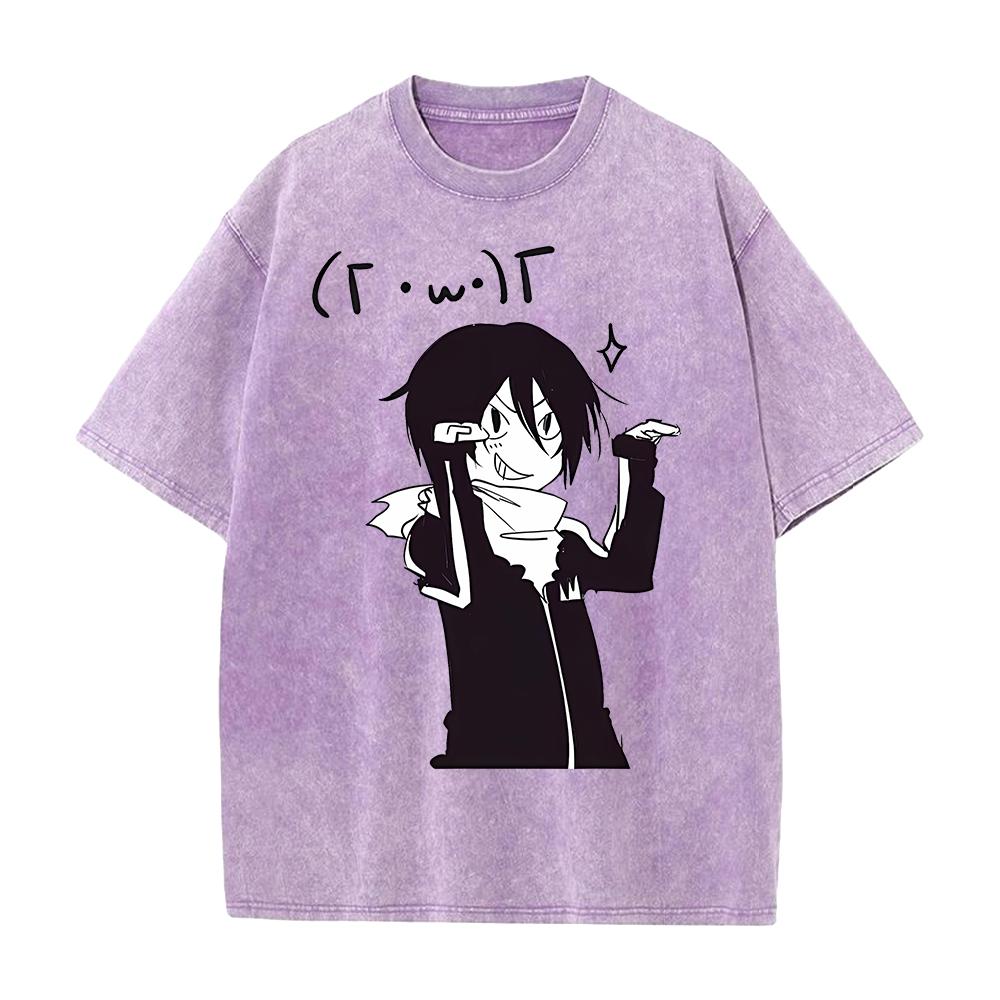 Yato Noragami Funny Clothing Men Women Short Sleeve Manga T-shirts Vintage Washed T Shirt Casual Cotton Tee Harajuku Male Tshirt