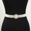 Wide Elastic Waistband Bling Women Waist Belt Sweet Pearl Waist Belt  Skirt Decoritive