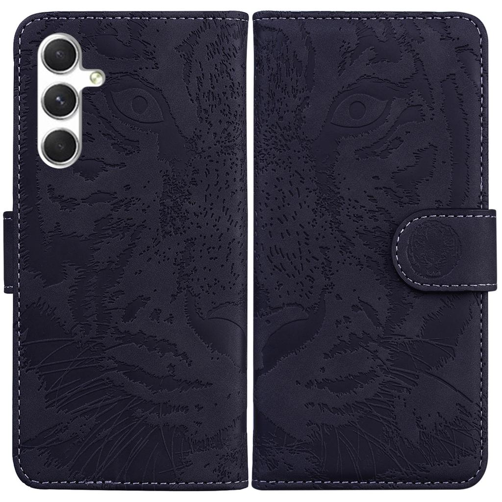 For Samsung Galaxy S25 Case Tiger Imprint Leather Wallet Phone Cover