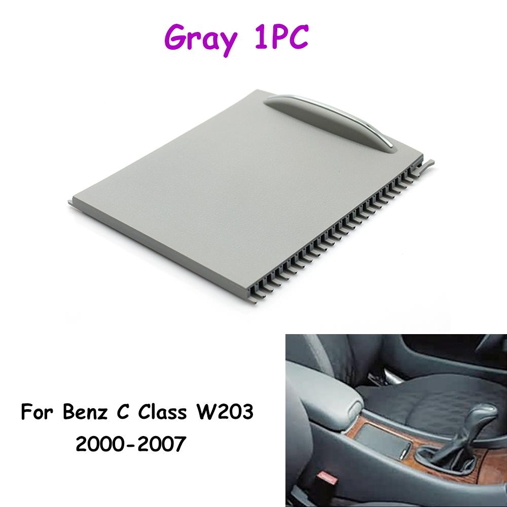 

W203 2000-2007 Car Front Center Water Cup Holder Slide Roller Blind Cover For Benz C Class 2036800123 2036804607 2036800850 Gray 1PC