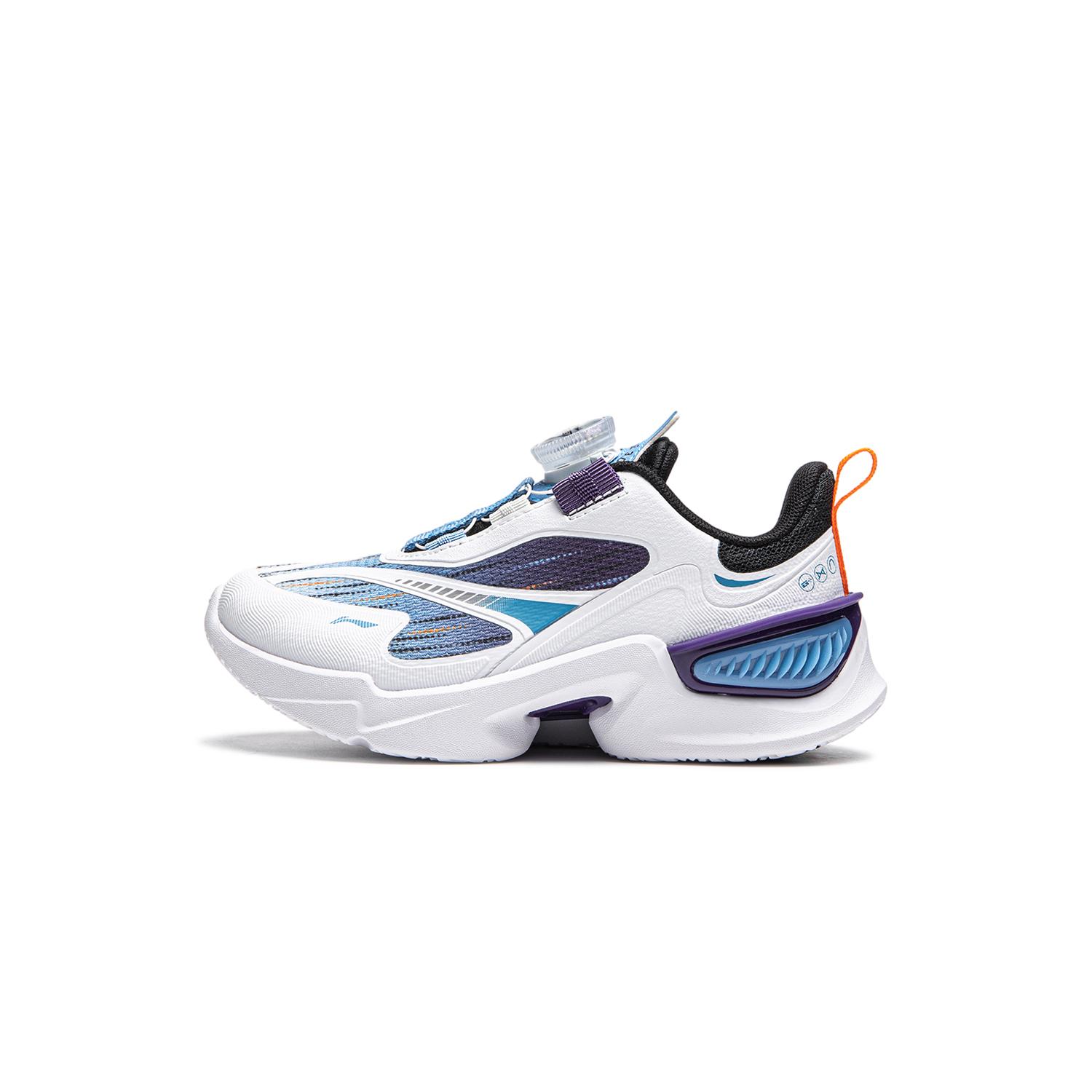 

Li Ning Kids Color Block Letter Амортизирующая поддержка Низкий Топ Повседневная обувь Детская повседневная обувь Синий YKNU068-7 26