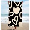 Strandtuch mit Herzmuster, Großes Mikrofaser-Sandfreies Schnelltrocknendes Handtuch für Strand, Pool, Camping, Ltowels Handtücher für Badezimmer, Badezimmer