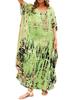 Kvinner Oversized Maxi Dress Tie Die trykt V-hals Beach Robe Cover Ups