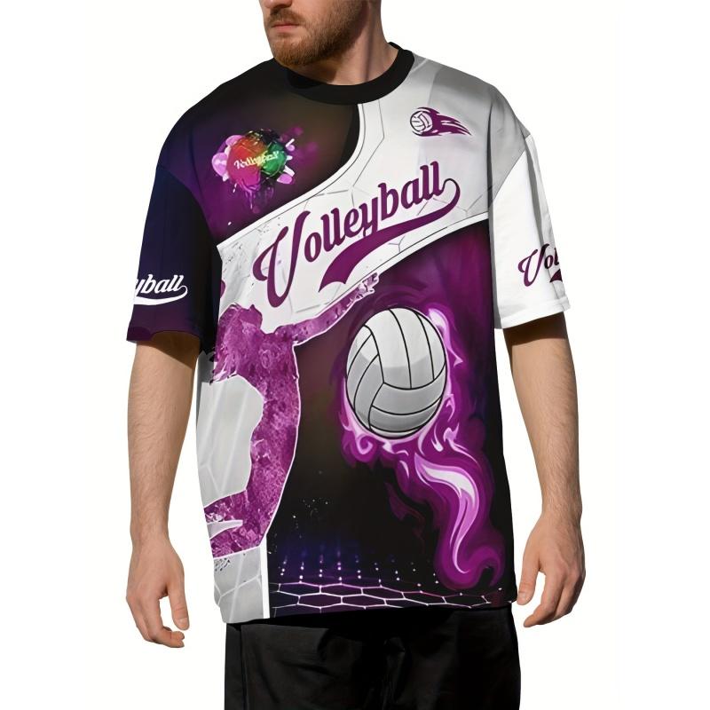 Μπλούζες Βόλεϊ T-Shirt Για Άνδρες Γυναίκες Αναπήδηση Μπάλα 3D Print Μπλουζάκια Φαρδιά Λαιμόκοψη O Αθλητικές Στολές Μπλουζάκια Κοντομάνικα