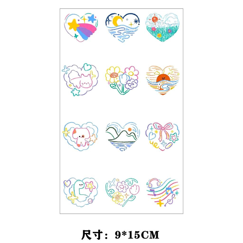 Dopamine Color Butterfly Animal Love Star Fireworks Small Picture Finger Tattoo Sticker