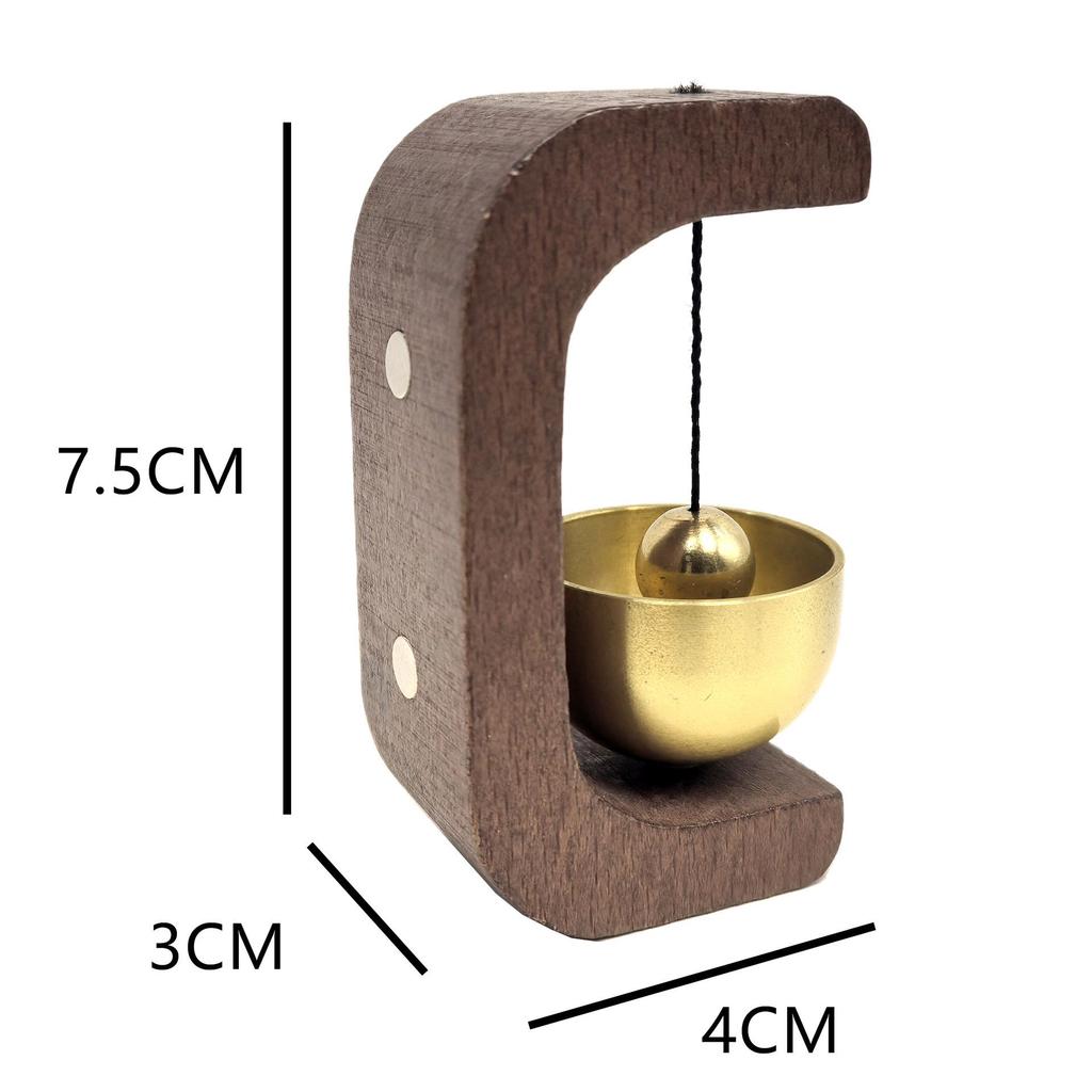 Dopamine Copper Bell Wind Chime with Suction Cup - Entrance Reminder and Magnet Sticker Hanging Ornament for Housewarming Gift