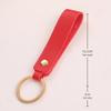 Blank PU Leather Keychain - Simple Car Key Holder for Men Women with Metal Ring Business Wedding Party Gift Pink
