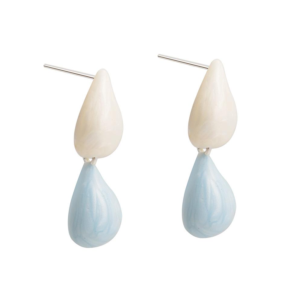 Colorful Teardrop Drop Earrings, Dainty Korean Style Summer Vacation Stud Earrings