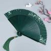 Ancient Cheongsam Fan Bamboo Rib Dance Hand Fan Portable Cherry Blossoms Folding Fan  Summer
