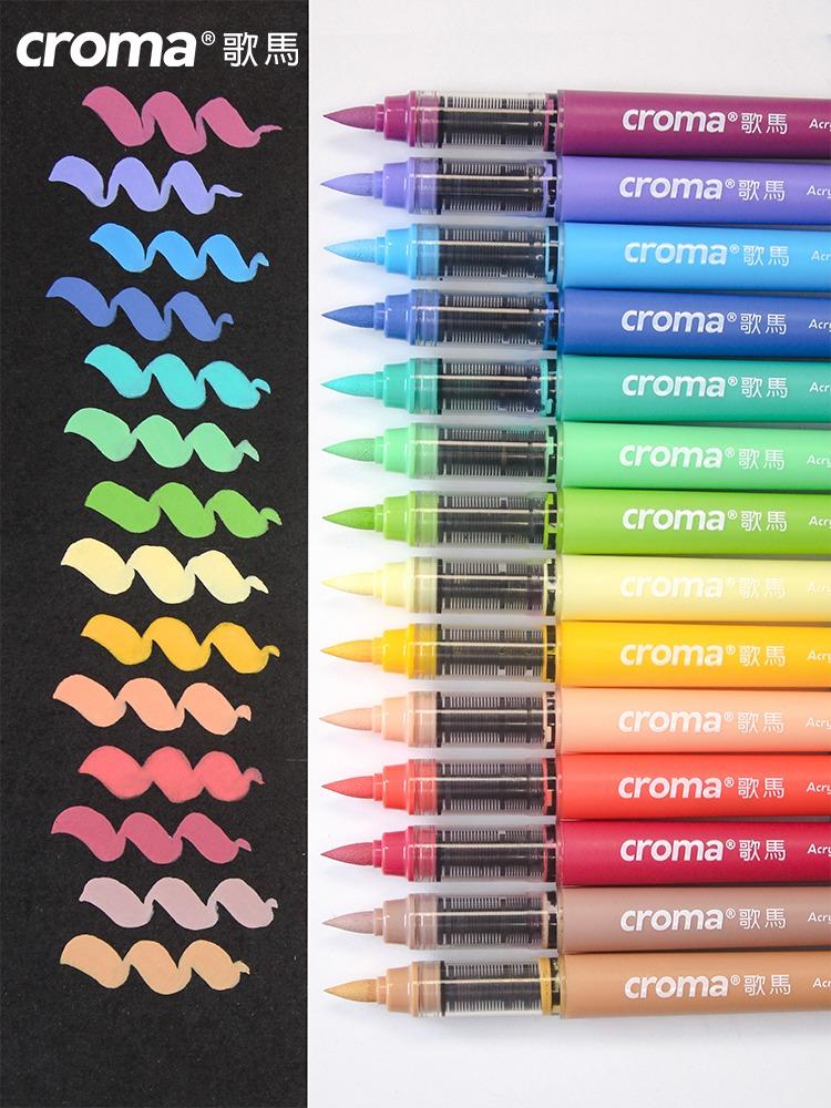 Croma 160/24 Color Replaceable Ink Refill Liquid Soft Tip Acrylic Marker Non Toxic Waterproof School Office Supplies Stationery