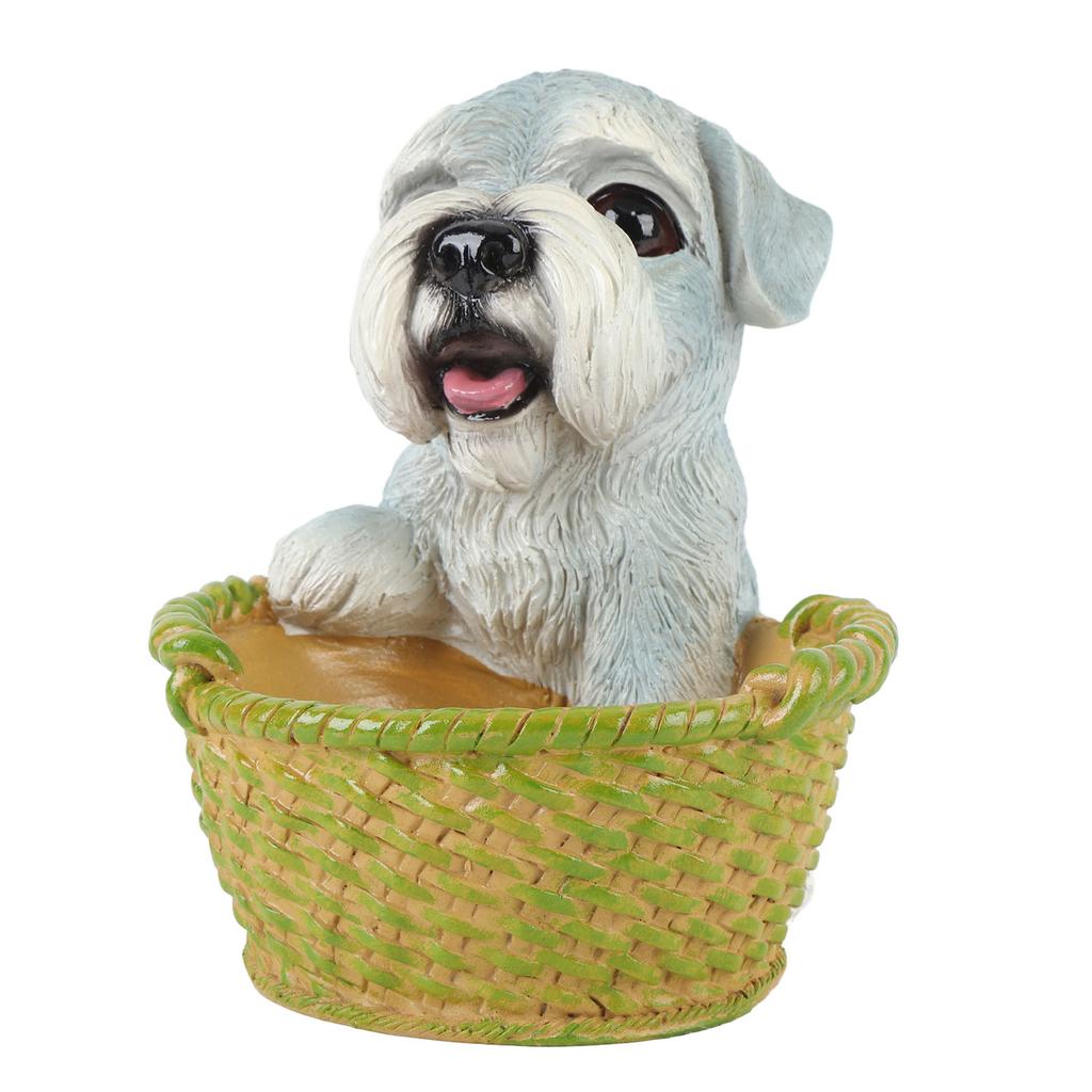 Cute Dog Ornament Entry Key Storage Basket Puppy Statue for Living Room Entrance Office Decoration Type 2