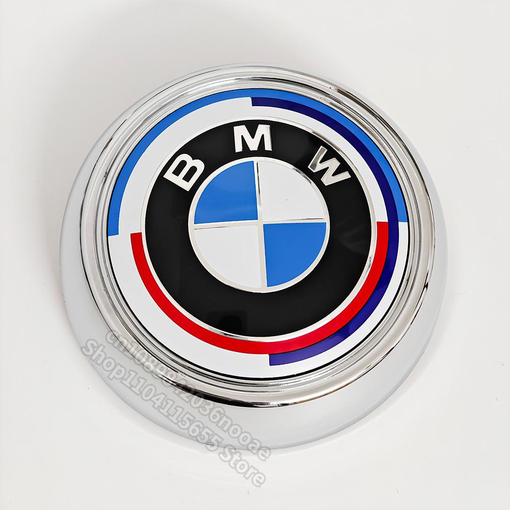 3D ABS Chrom Schwarz Emblem für BMW X5 E70 F15 Auto Logo X6 E71 F16 Heckklappe X3 F25 50. Jahrestag X4 F26 Abzeichen Heckabzeichen