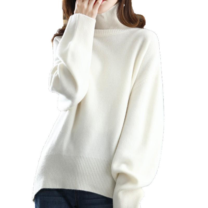 Plus Size Wool Sweater for Women - Autumn/Winter Collection, Lazy Style, Loose Fit, Slimming, Versatile Fashion Base Layer