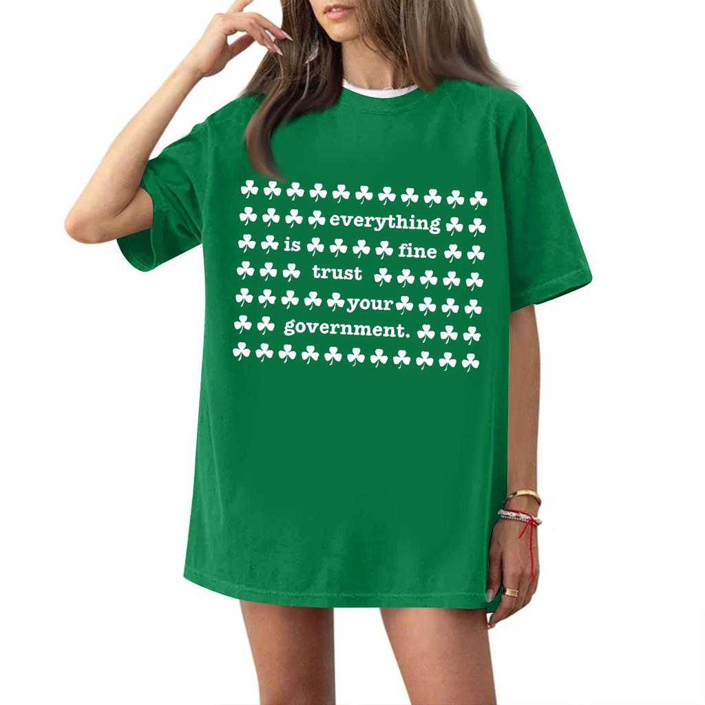 Women's And Men's Fashionable Round Neck Casual Print Short Sleeved T-shirt Top