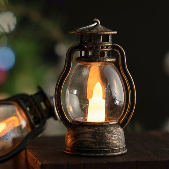 Exquisite Candle Lantern Glare Free Enhance Atmosphere Durable Mini Lantern with Flickering LED Candles Decor