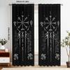 2PCS Vegvisir Symbol Print Polyester Curtains Rod Pocket Top for Living Room Home Decor