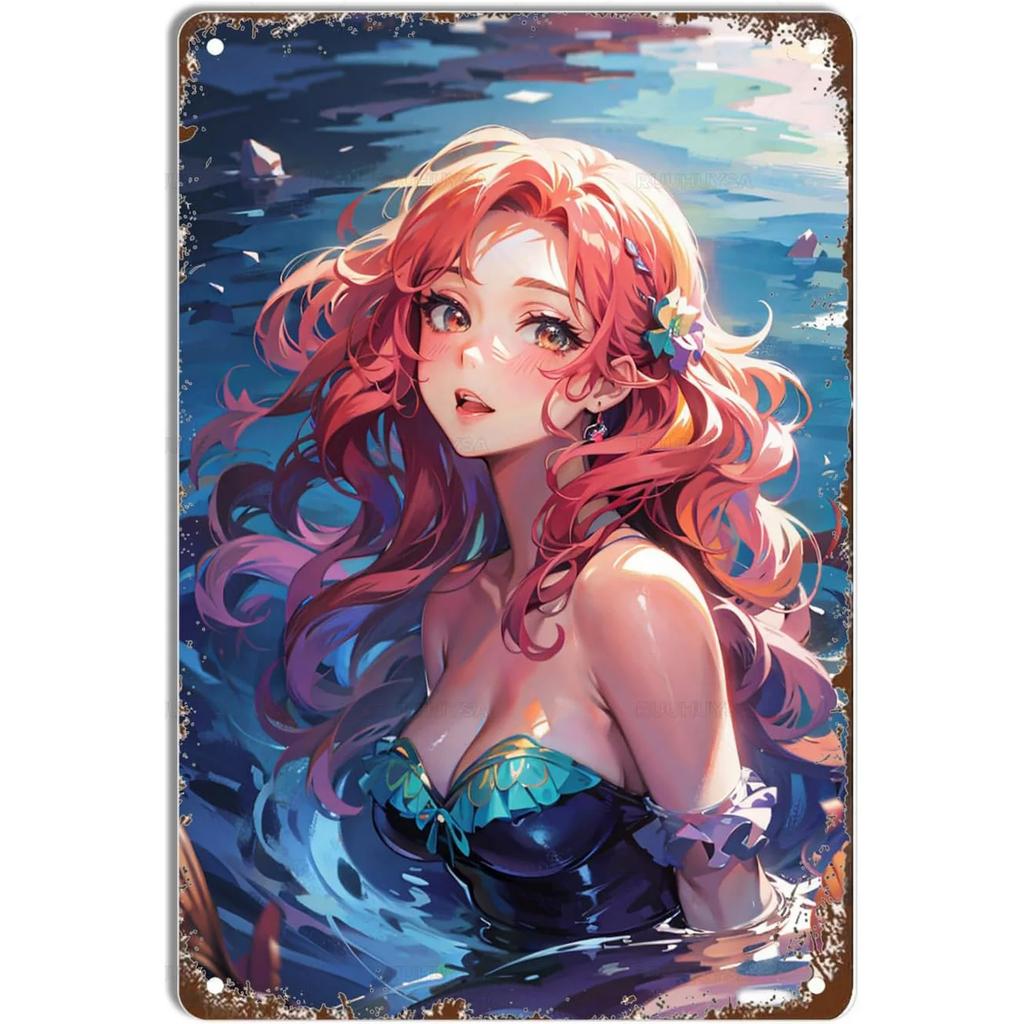 Fox Anime Pinup Girls Metal Tin Signs Wall Decoration Plaque Vintage Poster Iron Painting for Man Cave Home Cafe Garden Club Bar