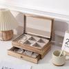 Vintage Jewelry Box Solid Wood Containers Two Layers Necklace Earrings Display Boxes with Mirror Jewelry Accessories