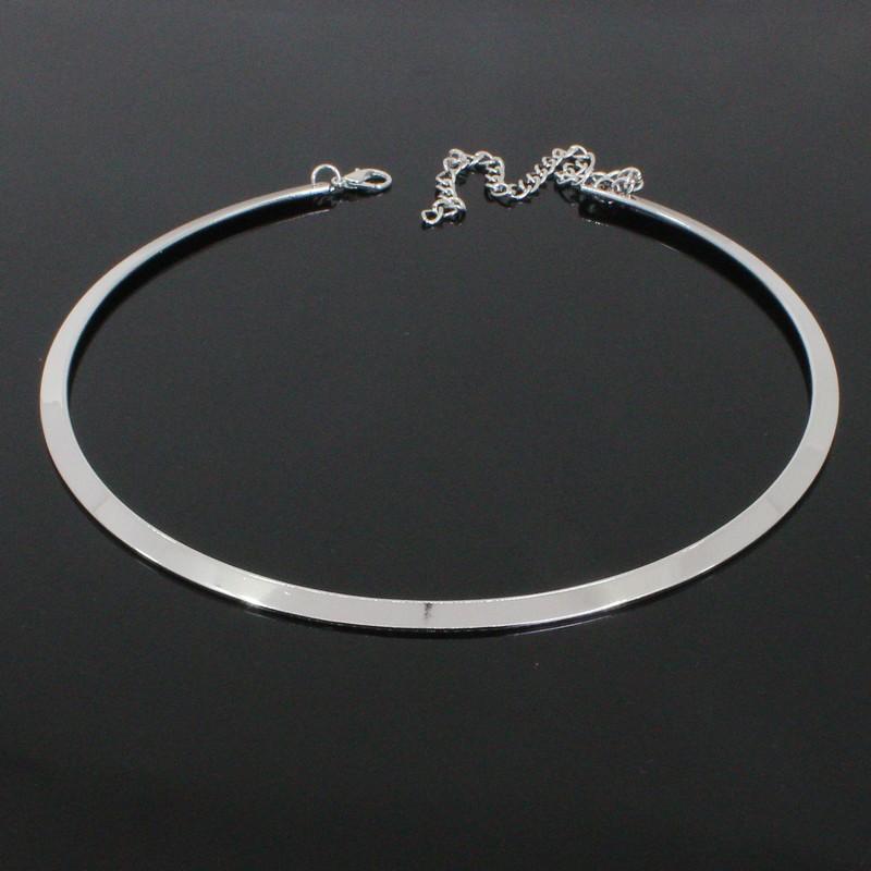 Punk Metal Torques for Women Gothic Golden Silver Color Smooth Chain Collar Fashion Choker Necklace Retro Personality Jewelry