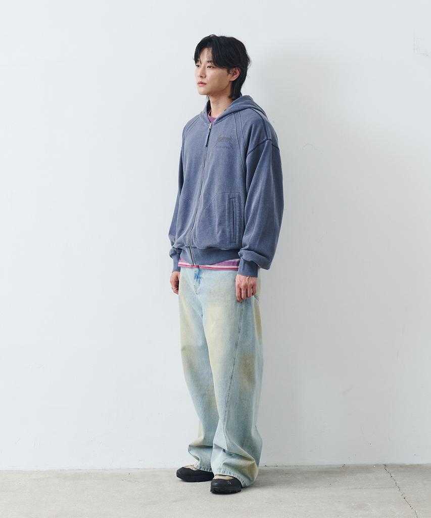 Nontype Signature Print Zip Up (Pigment Navy)
