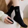 1Pairs Lovely Cozy Hairy Mink Velvet Socks Autumn Winter Hosiery Thickened Plush Warm Sleep Home Fluffy White Heart-shaped Socks