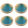 4pcs Wooden Coaster Set Non-slip Teacup Mat Heat Insulation Tableware Pad Thicken Pot Holder Table Placemat Kitchen Accessories