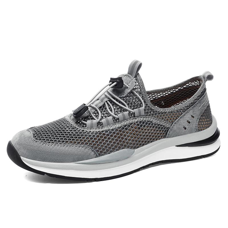 

Летняя мужская повседневная обувь с дышащей сеткой, мужские лоферы, удобная обувь для вождения, мокасины, мужская обувь на плоской подошве 46 серый