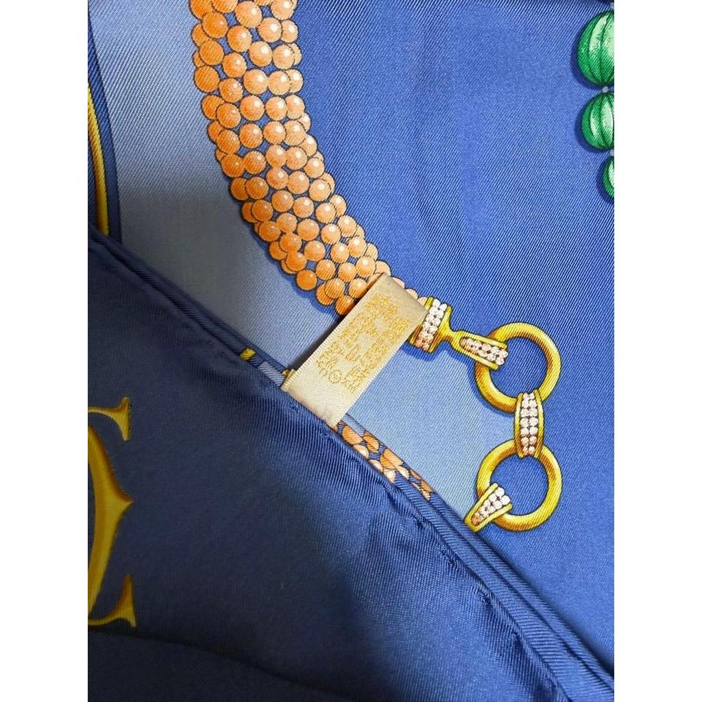 Used Scarf Cartier Silk Large Scarf 100% Silk Vintage